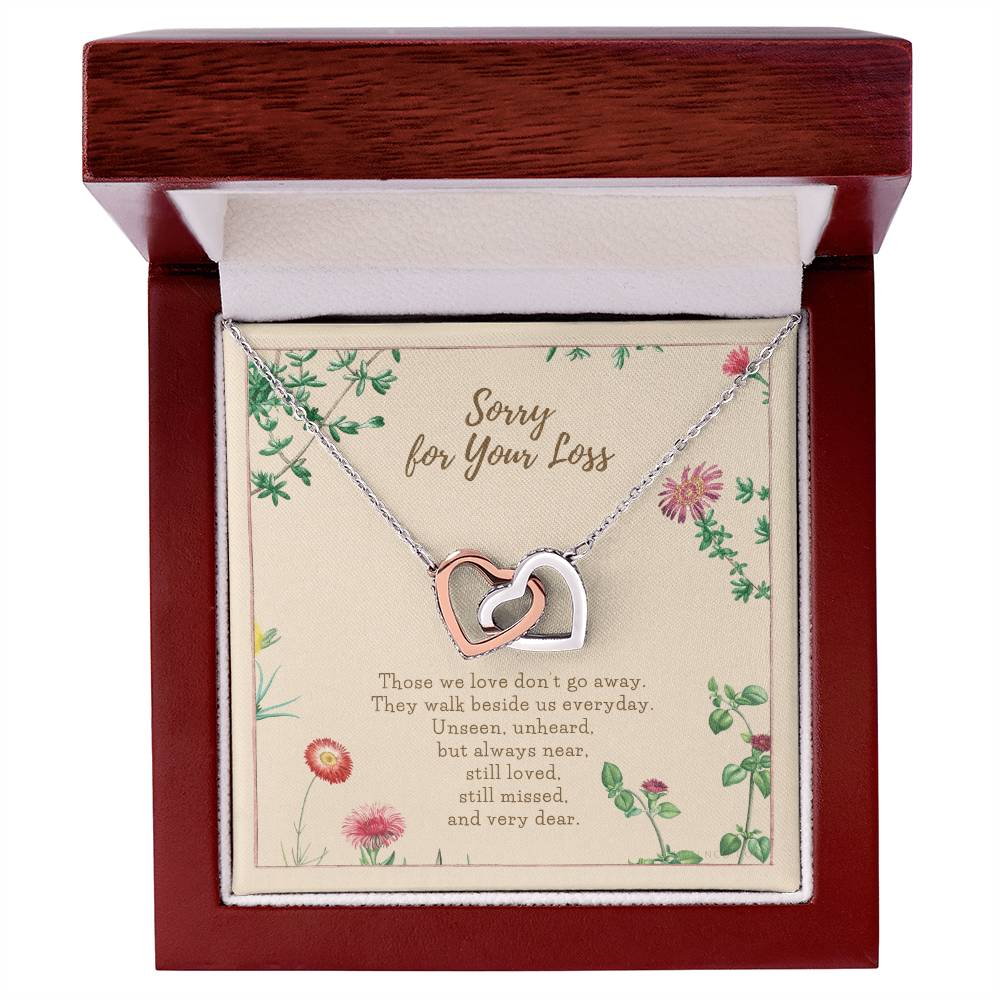Loss Of Loved One Necklace Loss Of Mother Gift Loss Of Father Gift Sorry For Your Loss Sympathy Gift Sterling Silver Pet Loss Gift Interlocking Hearts Necklace