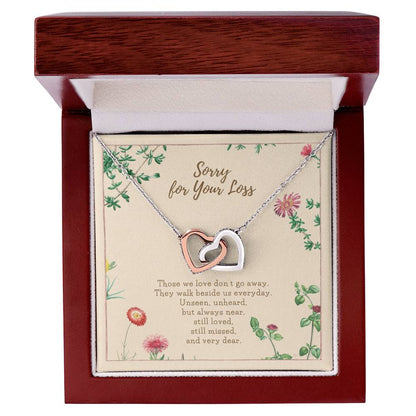 Loss Of Loved One Necklace Loss Of Mother Gift Loss Of Father Gift Sorry For Your Loss Sympathy Gift Sterling Silver Pet Loss Gift Interlocking Hearts Necklace