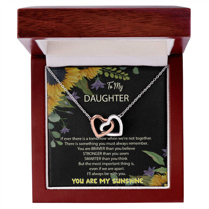 To My Daughter You Are My Sunshine Interlocked Hearts Necklace Interlocking Hearts Necklace