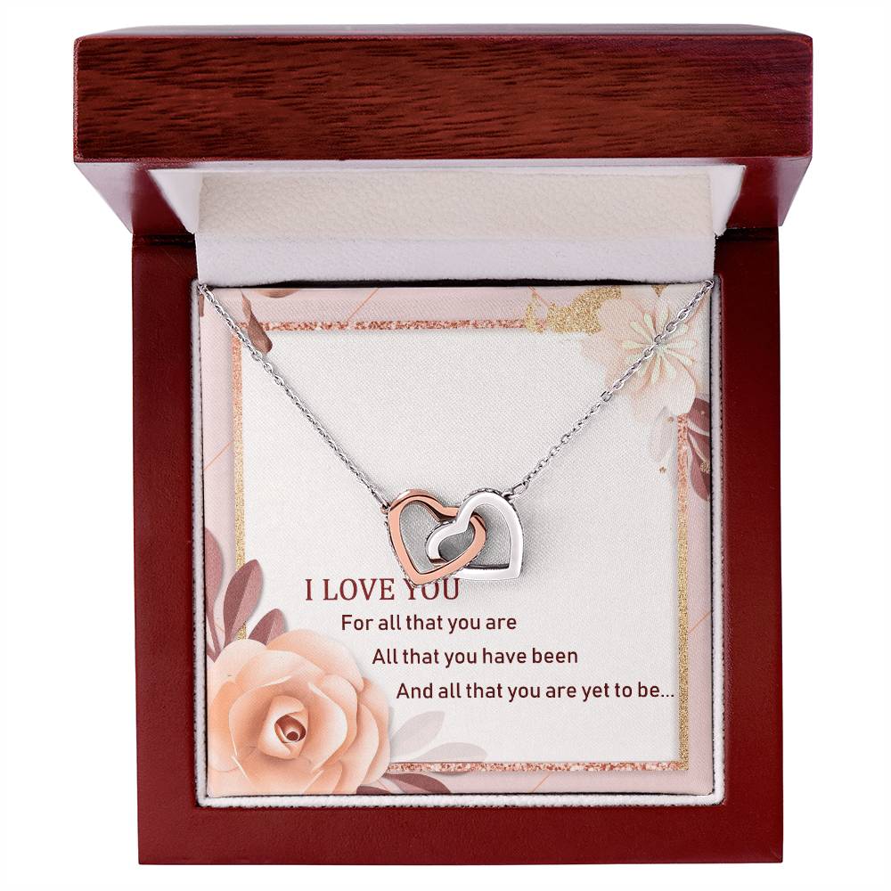 To My Love Interlocking Hearts Necklace Message Card