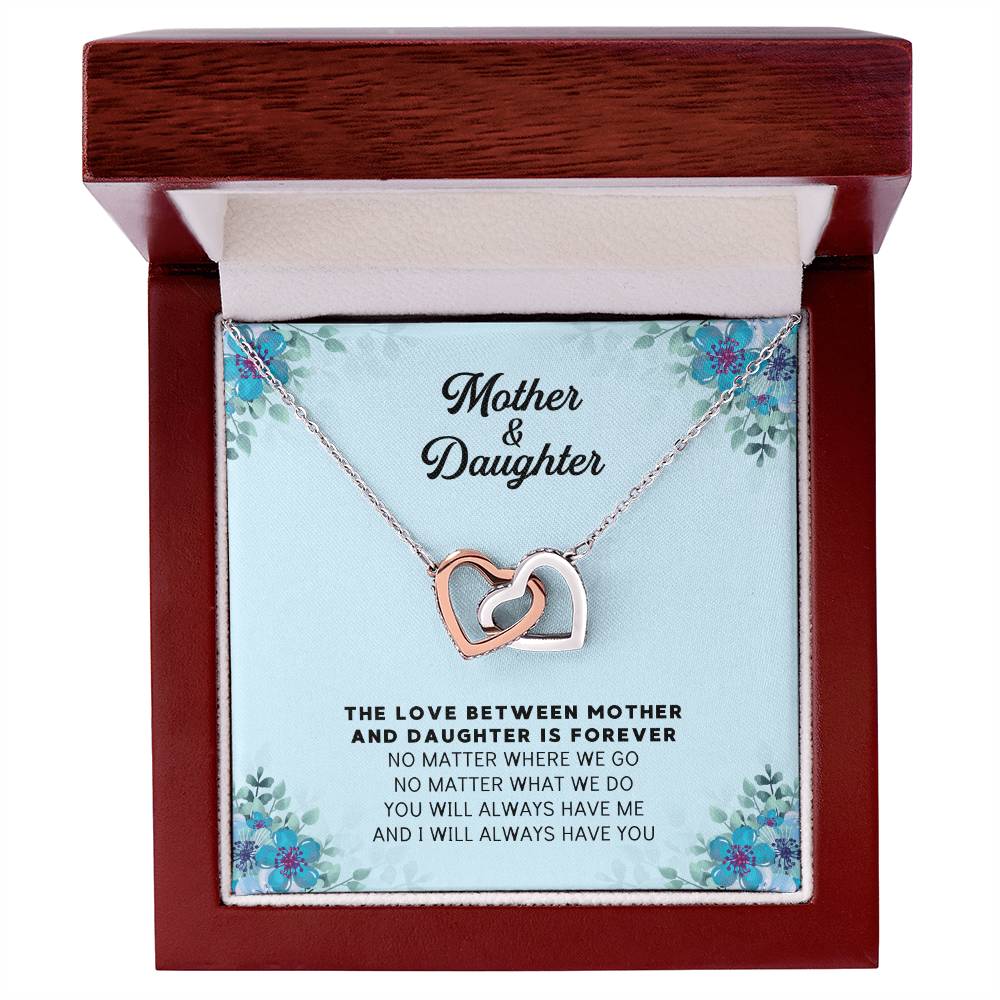 Linked Hearts Necklace For Mother Daughter Gift Minimalist Jewelry Gift For Daughter Mothers Day Sentimental Jewelry Gift For Mom Interlocking Hearts Necklace