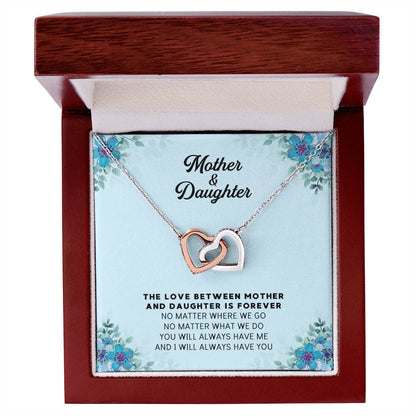 Linked Hearts Necklace For Mother Daughter Gift Minimalist Jewelry Gift For Daughter Mothers Day Sentimental Jewelry Gift For Mom Interlocking Hearts Necklace