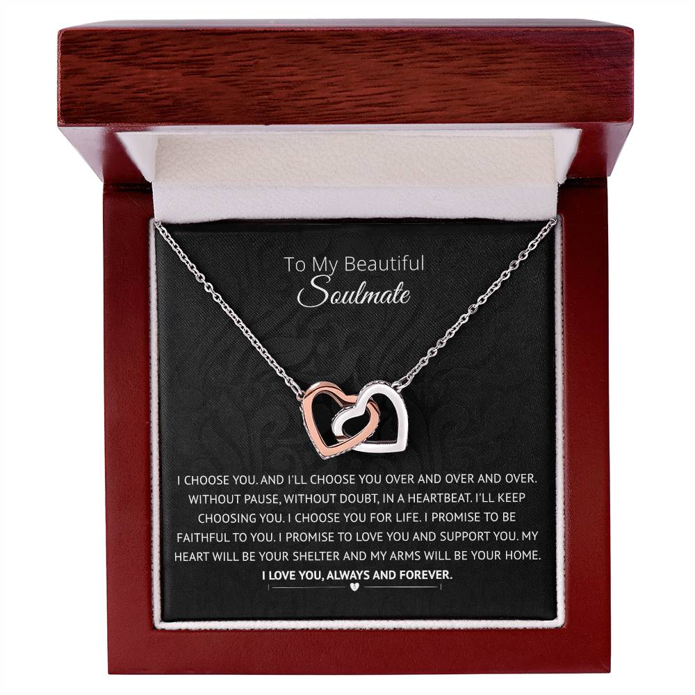 I Choose You For Life - Interlocked Hearts Necklace Interlocking Hearts Necklace