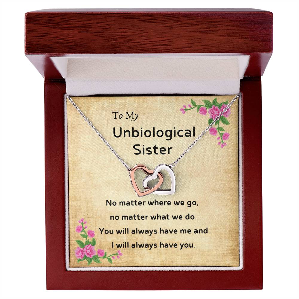 Unbiological Sister Interlocking Necklace Interlocking Hearts Necklace