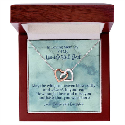 My Wonderful Dad - Interlocking Hearts Necklace - Love Daughter
