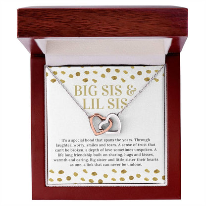 19. Big Sis Lil Sis Interlocking Hearts Necklace