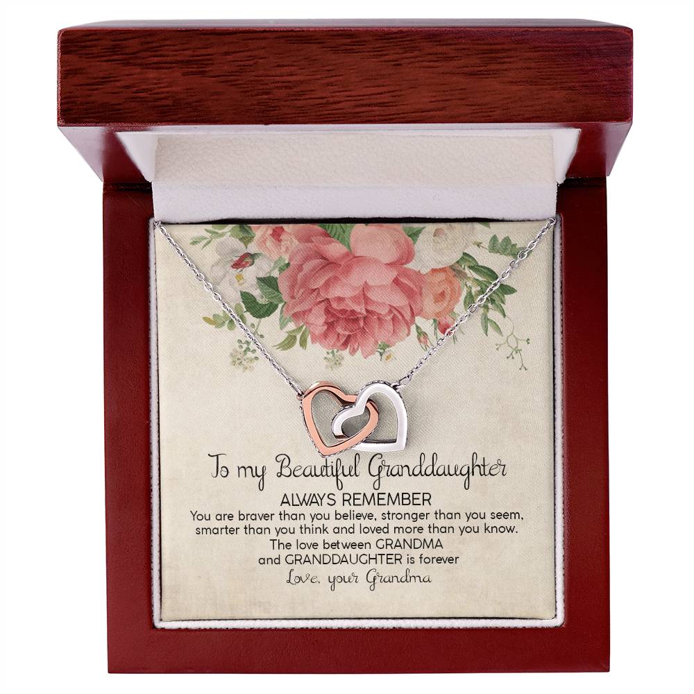 Always Remember - Best Gift For Granddaughter Interlocking Hearts Necklace