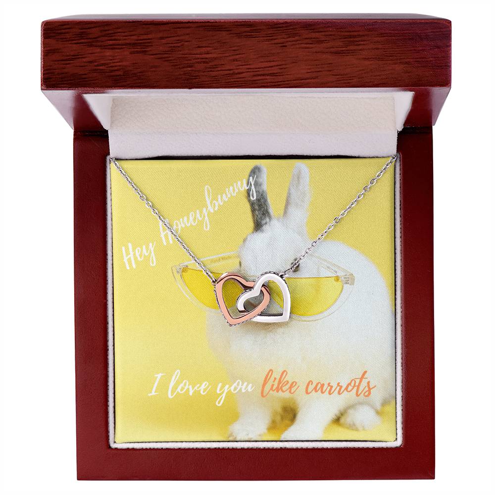 Heart Necklace Rabbit Bunny Carrots I Love You The Perfect Gift For Your Wife Future Wife Girlfriend Stepmom Mom Bff Interlocking Hearts Necklace