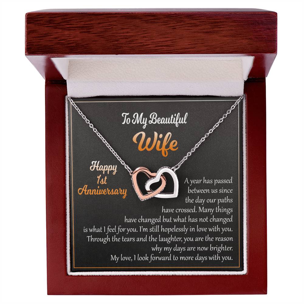 Necklace For Wife Perfect Anniversary Gift From Husband Interlocking Hearts Necklace