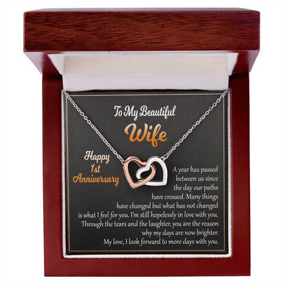 Necklace For Wife Perfect Anniversary Gift From Husband Interlocking Hearts Necklace
