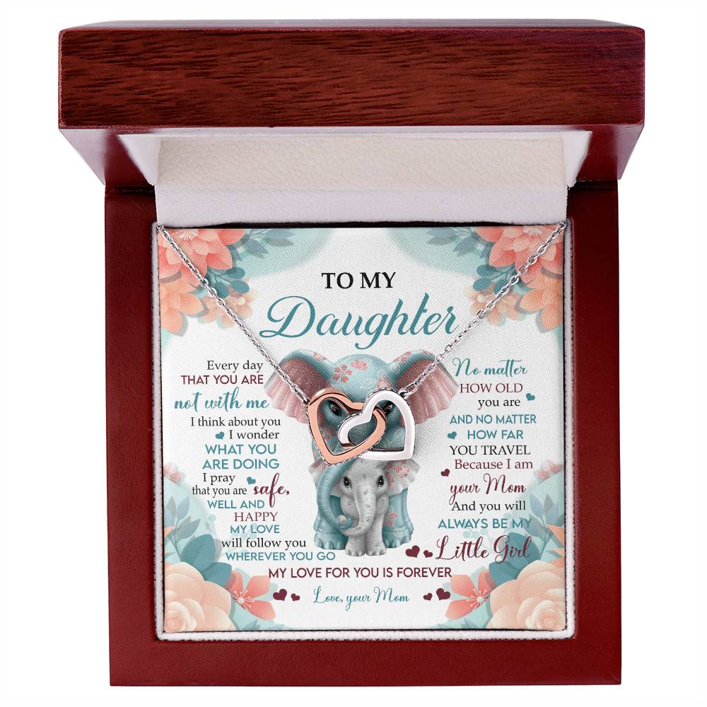 To My Daughter Interlocking Hearts Necklace