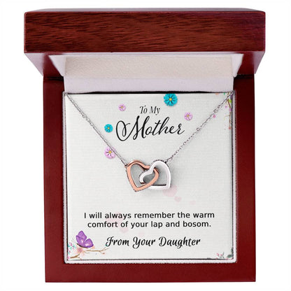To My Mother - From Your Daughter - Necklace Interlocking Hearts Necklace