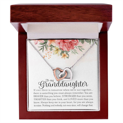 To My Granddaughter Necklace Gift For Granddaughter Granddaughter Graduation Gift Interlocking Hearts Necklace