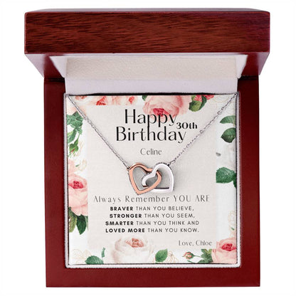 Birthday Interlocking Hearts Necklace