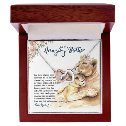 To My Amazing Mother - You Have Always Been There - From Son Necklace Interlocking Hearts Necklace