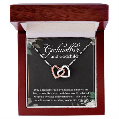 Godmother And Godchild Necklace Godmother & Goddaughter Giftgodmother And Godson Necklace Godmother Necklace Gift Godmother Necklace Box Interlocking Hearts Necklace