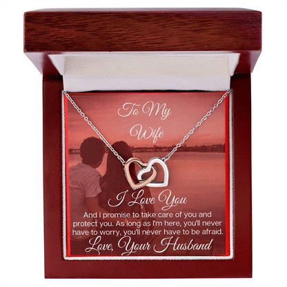 To My Lovely Wife - The Beautiful Interlocking Hearts Necklace