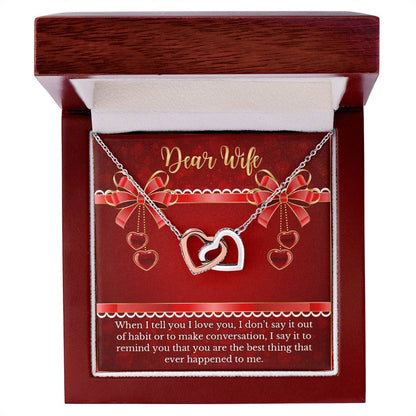 Gift For Wife - Anniversary Gift For Soulmate Interlocking Hearts Necklace
