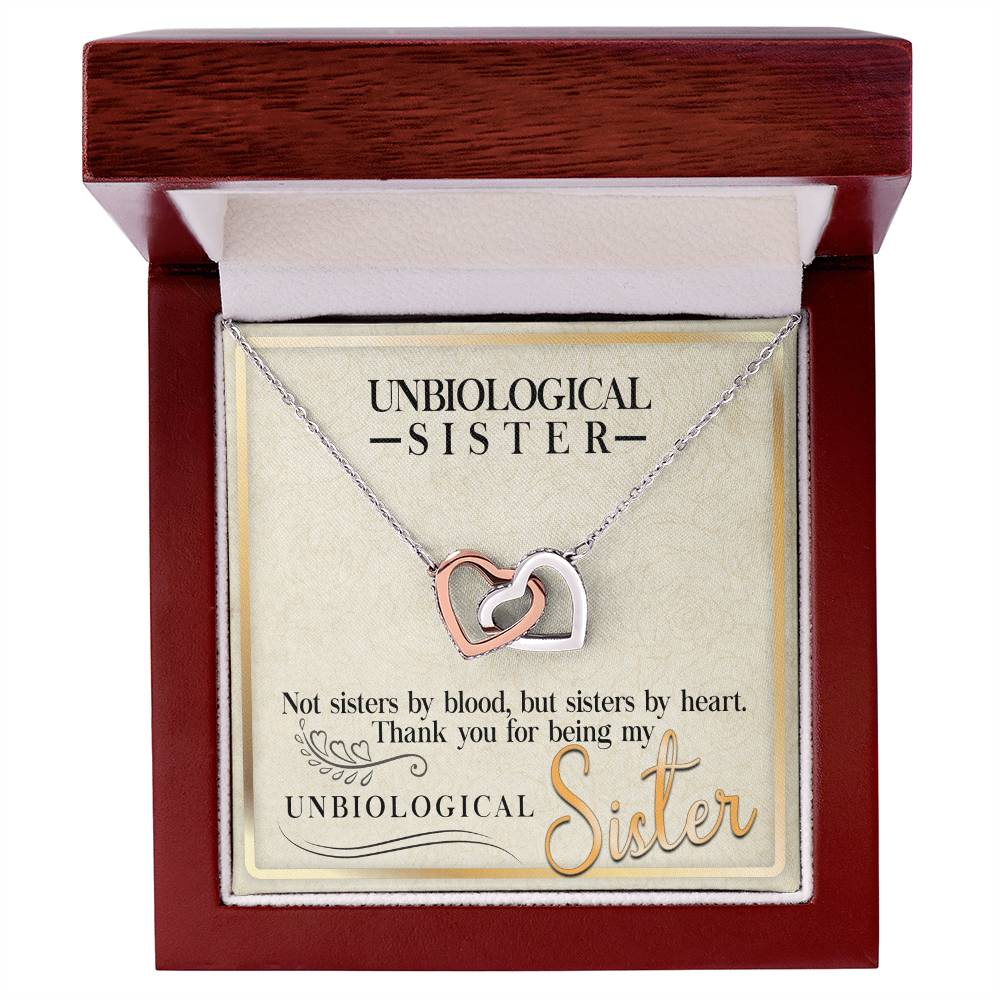 Unbiological Sisters Interlocking Hearts Necklace