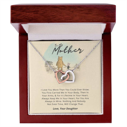 Gift For Mom From Daughter - Loved More Than You Know Necklace Gift Set Interlocking Hearts Necklace