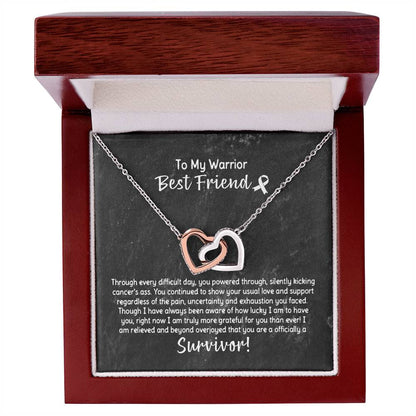 Best Friend Cancer Survivor Gift Interlocking Hearts Necklace