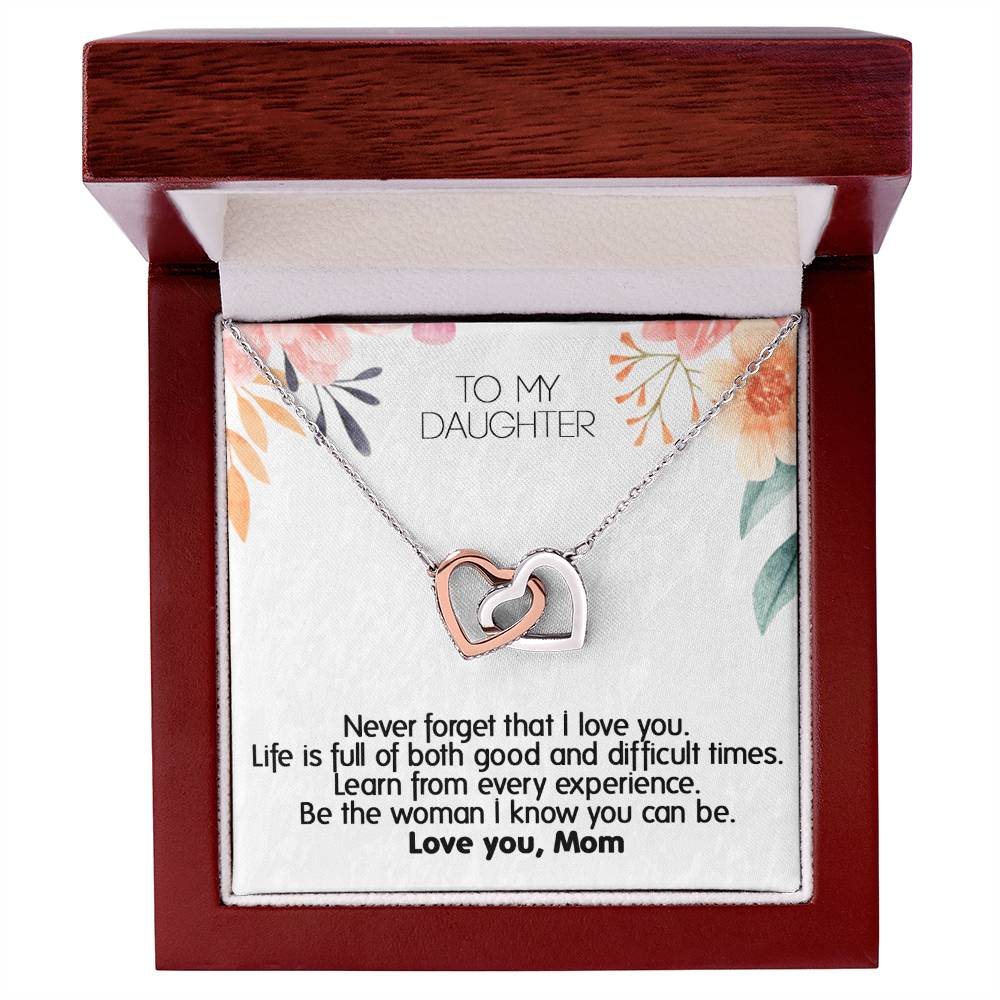 Mom ! Perfect Gift For Your Daughter - Unique Necklace Interlocking Hearts Necklace