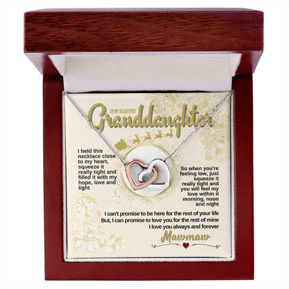 To My Granddaughter - Mawmaw Loves You Always & Forever - Necklace Interlocking Hearts Necklace