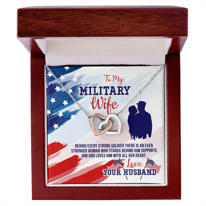 To My Stronger Woman Who Stands Behind Me - Interlocking Hearts Necklace