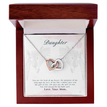 To My Daughter From Mom Interlocking Hearts Necklace Mother To Daughter Gift Birthday Gift To Daughter From Mom Daughter Necklace