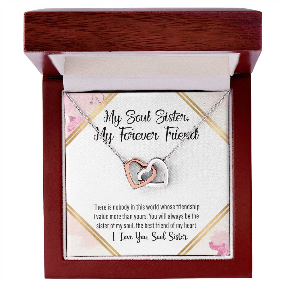 Soul Sister - Joined Hearts Necklace Interlocking Hearts Necklace