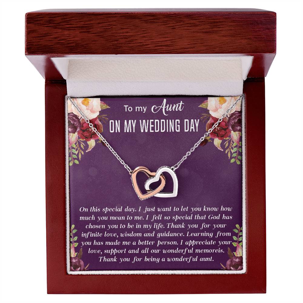 Aunt Of The Bride Interlocking Hearts Necklace Gift Aunt Wedding Gift From Bride Wedding Gift From Bride And Groom Aunt Necklace Gift