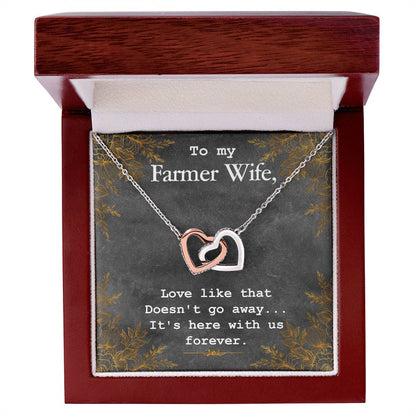 To My Farmer Wife Necklace Interlocking Hearts Necklace