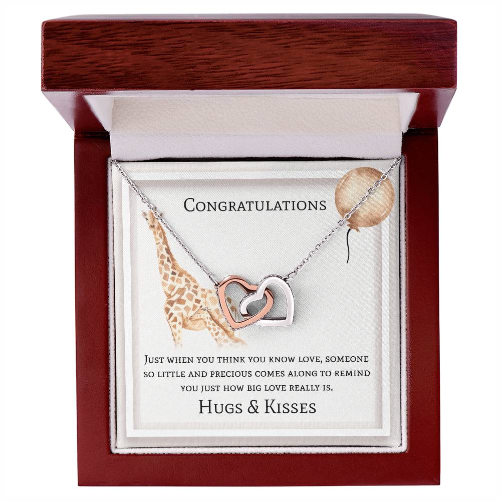Congratulations Interlocking Hearts Necklace