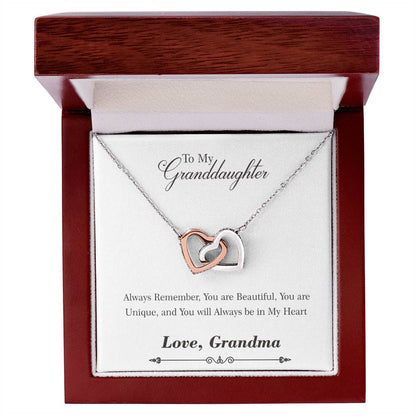 To My Granddaughter Necklace From Grandma Interlocking Hearts Necklace