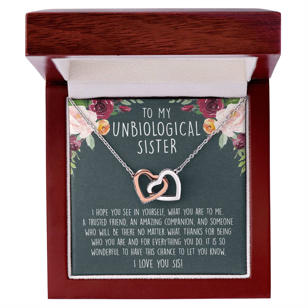 Unbiological Sister Necklace Soul Sister Big Little Sorority Sister In Law Necklace Step Sister Gift Tribe Necklace Best Friend Gift Bff Gift Interlocking Hearts Necklace