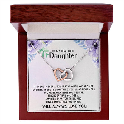 To My Daughter Necklace Gift From Mom Sentimental Jewelry Gift From Father Mother&#39S Day Gift For Daughter From Mother Interlocking Hearts Necklace
