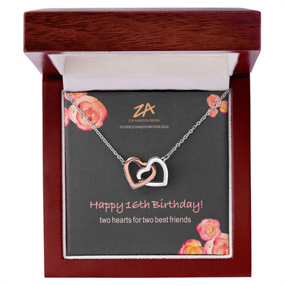 Happy 16Th Birthday! Interlocking Hearts Necklace