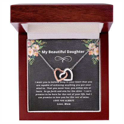The Daughter Believe Necklace Gift Set Interlocking Hearts Necklace