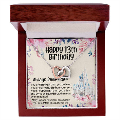 Happy 13Th Birthday Gift For Daughter Gift For 13 Years Old Birthday Teen Girl Daughter Necklace Gift Interlocking Hearts Necklace