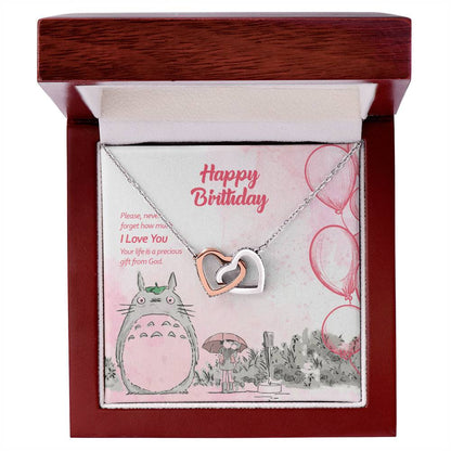 I Love You! You'Re The Precious Gift From God - Interlocking Hearts Necklace