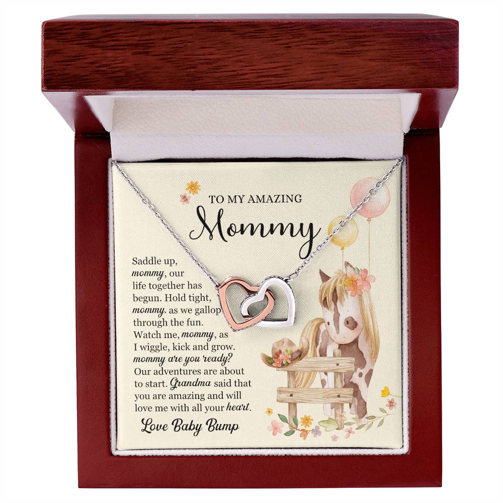 Saddle Up Amazing Mommy Necklace Interlocking Hearts Necklace