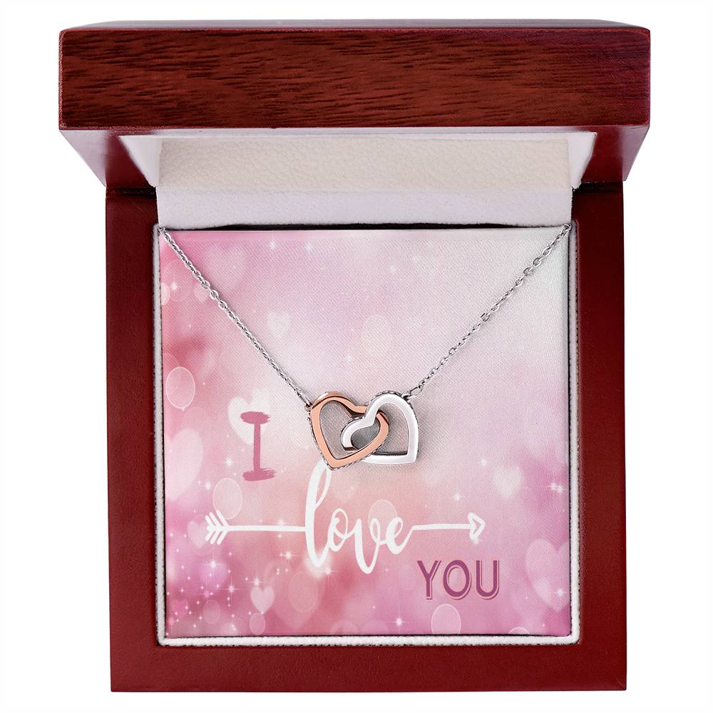 Two Hearts Connected Necklace Interlocking Hearts Necklace