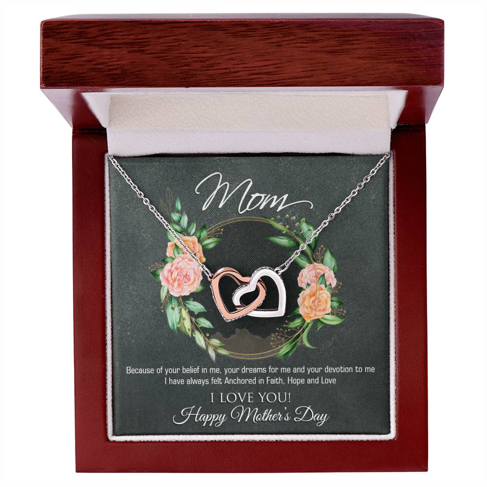 Happy Mother'S Day Interlocking Hearts Necklace