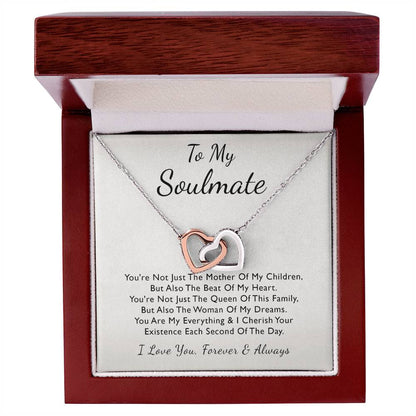 To My Soulmate Interlocking Heart Interlocking Hearts Necklace