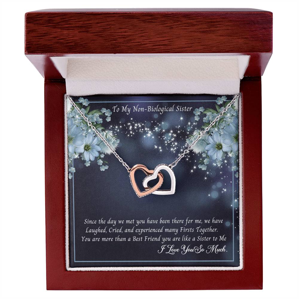To My Non-Biological Sister - You Are More Than A Best Friend You Are Sister To Me Interlocking Hearts Necklace