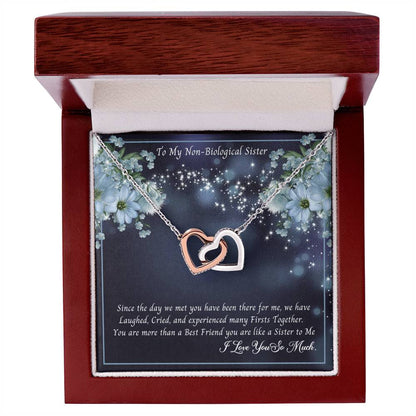 To My Non-Biological Sister - You Are More Than A Best Friend You Are Sister To Me Interlocking Hearts Necklace