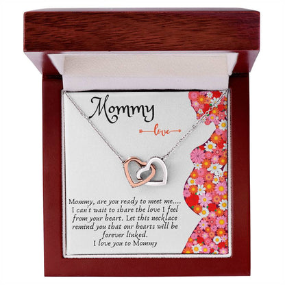 Gift For Expecting Mom Interlocking Hearts Necklace