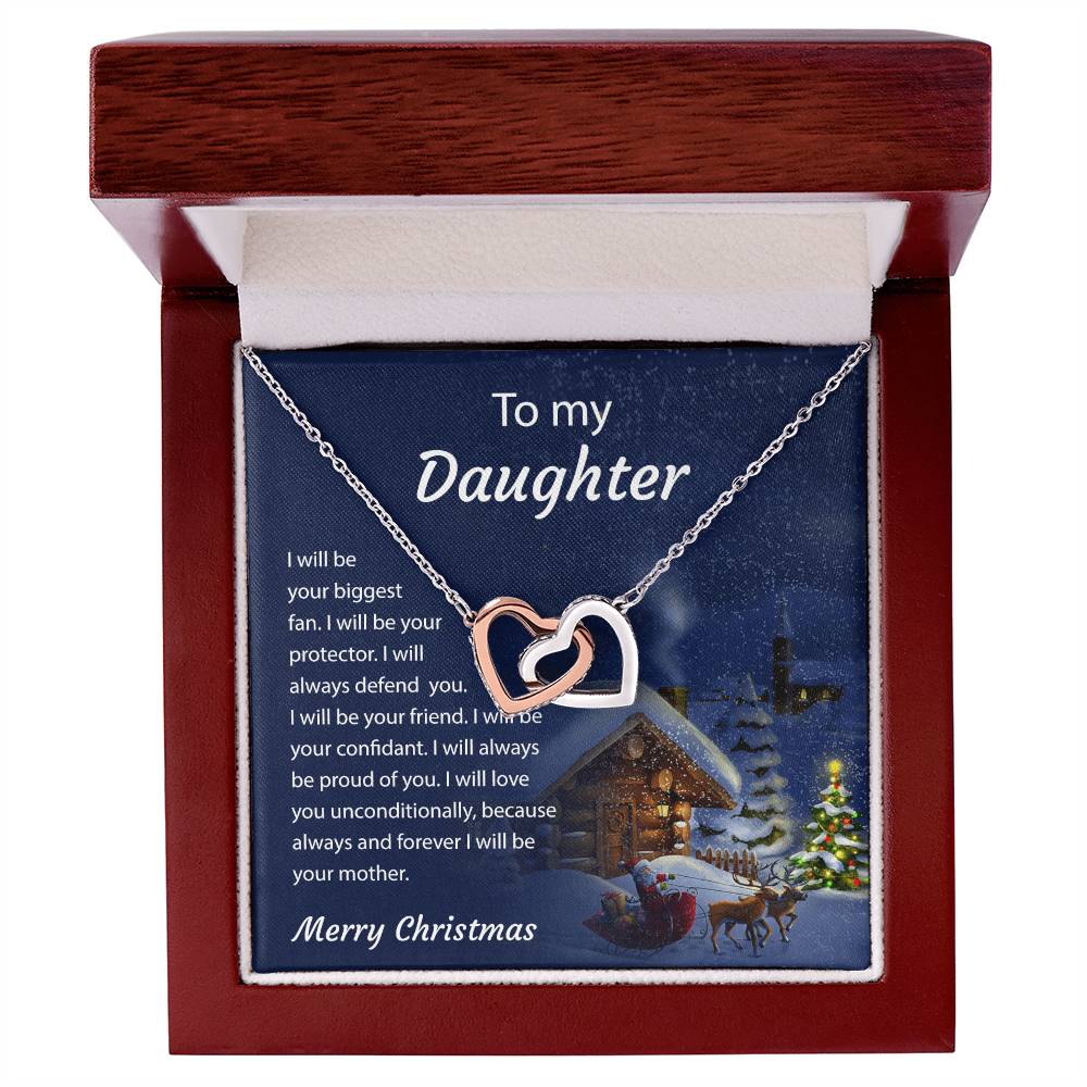 To My Daughter - Around My Heart - Necklace Interlocking Hearts Necklace