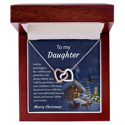 To My Daughter - Around My Heart - Necklace Interlocking Hearts Necklace