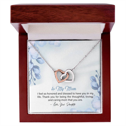 Amazing Gift For Your Mom Interlocking Hearts Necklace